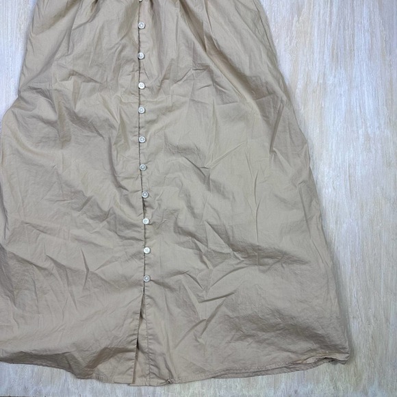 J Crew Tan Neutral Button Down Lagenlook Tank Shirt Casual Midi Dress Size 4 - Picture 5 of 16